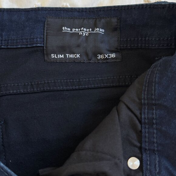 The Perfect Jean NYC Mens 36 x 36 Slim Thick OG‎ Stretch Submarine Deep Blue - Picture 10 of 13